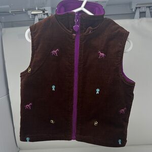 Hartstrings Chocolate Vest with Equestrian Colorful Accents